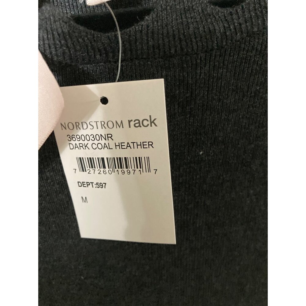 Philosophy Womens 3/4 Sleeve Dark Gray Waved Cut Sweater NWT Medium - Picture 5 of 7